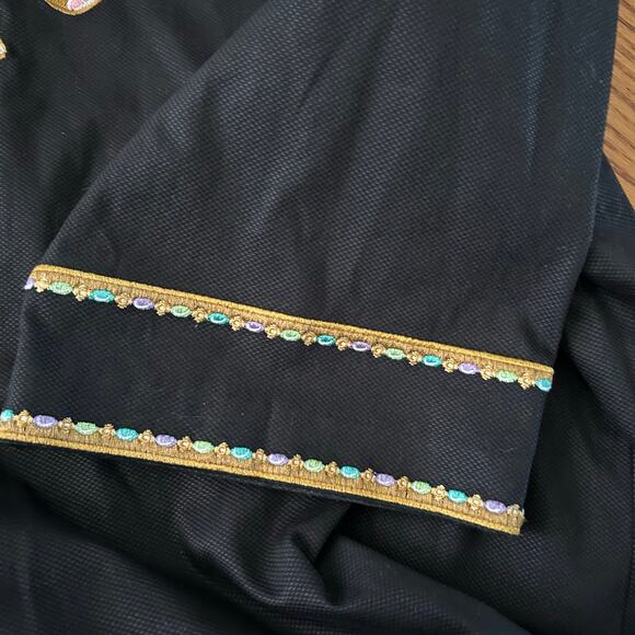 Designer Bob Mackie Wearable Art Embroidered Elephant Jacket 2X Black - Picture 6 of 7